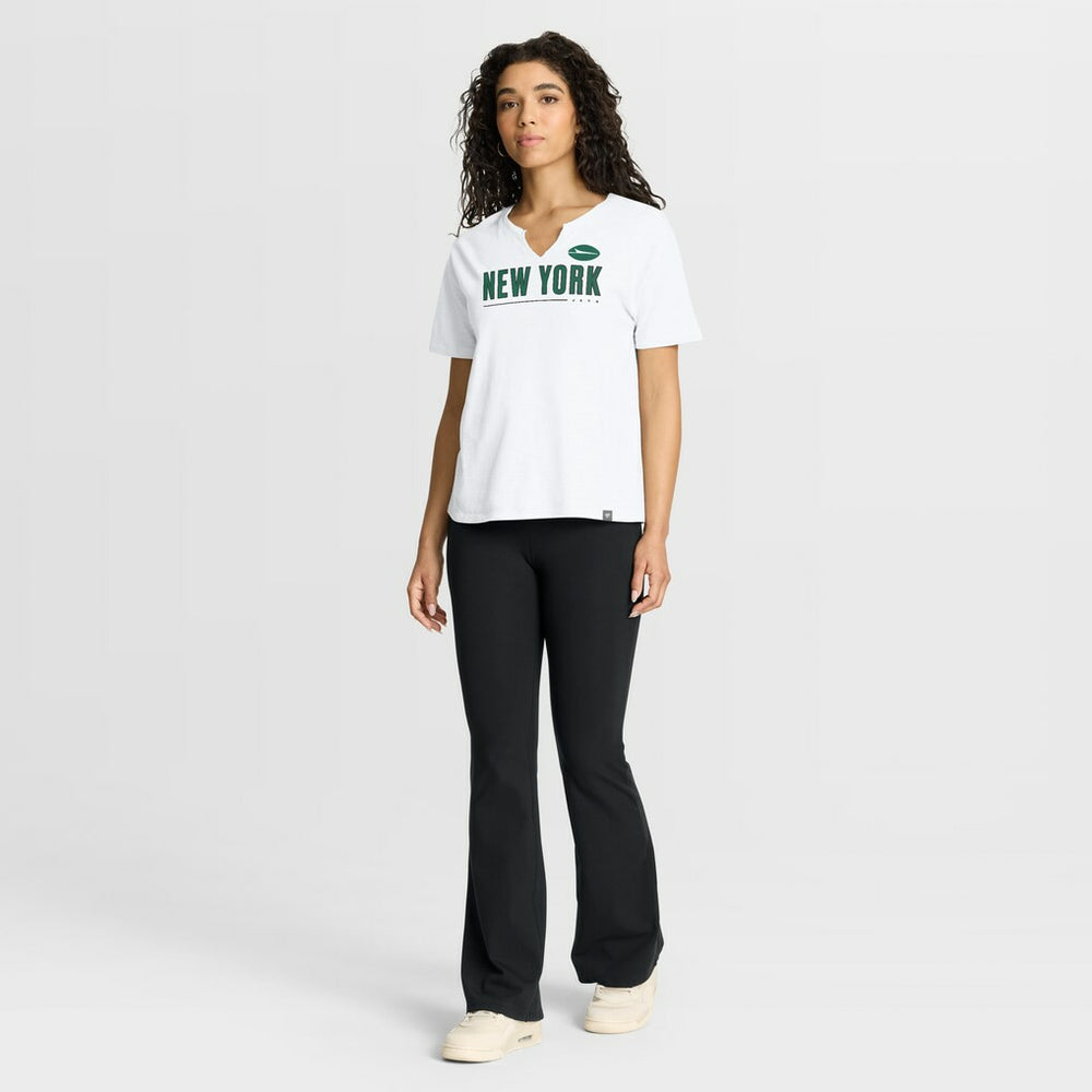 New York Jets Women's Redzone Slub Boxy T-Shirt White | Fanatics