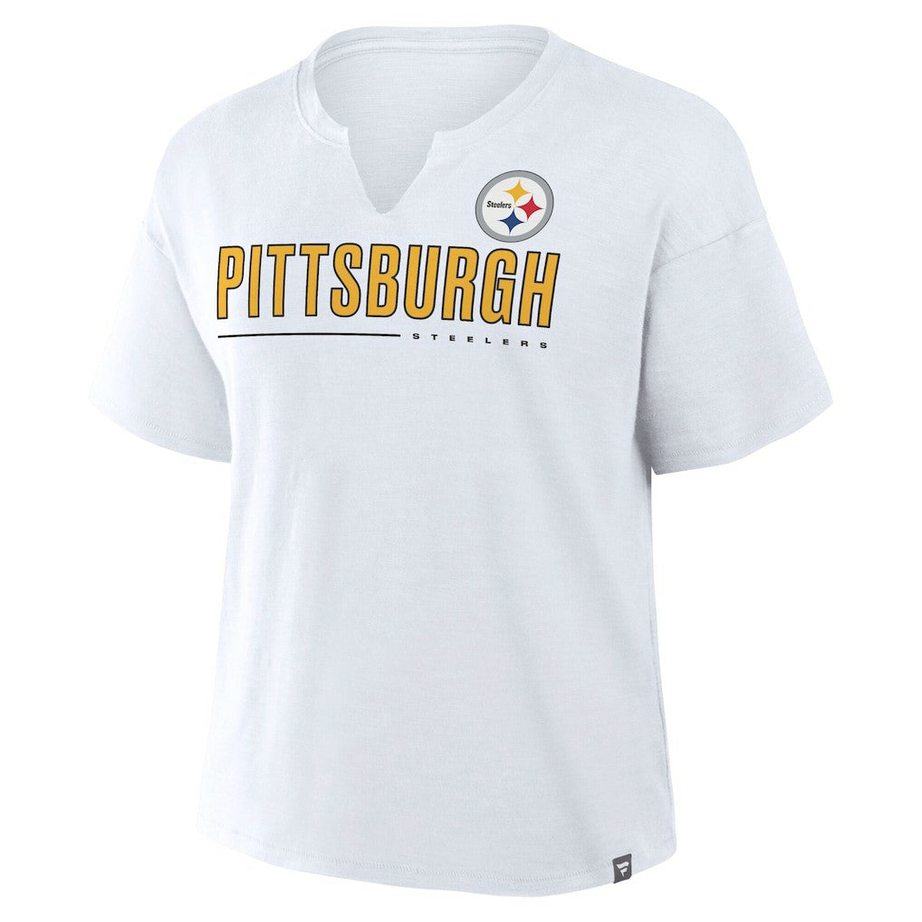 Pittsburgh Steelers Women's Redzone Slub Boxy T-Shirt White | Fanatics