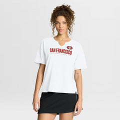 San Francisco 49ers Women's Redzone Slub Boxy T-Shirt White | Fanatics