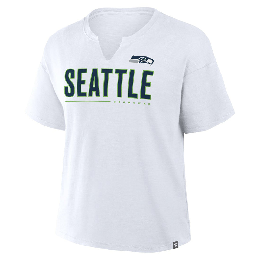 Seattle Seahawks Women's Redzone Slub Boxy T-Shirt White | Fanatics