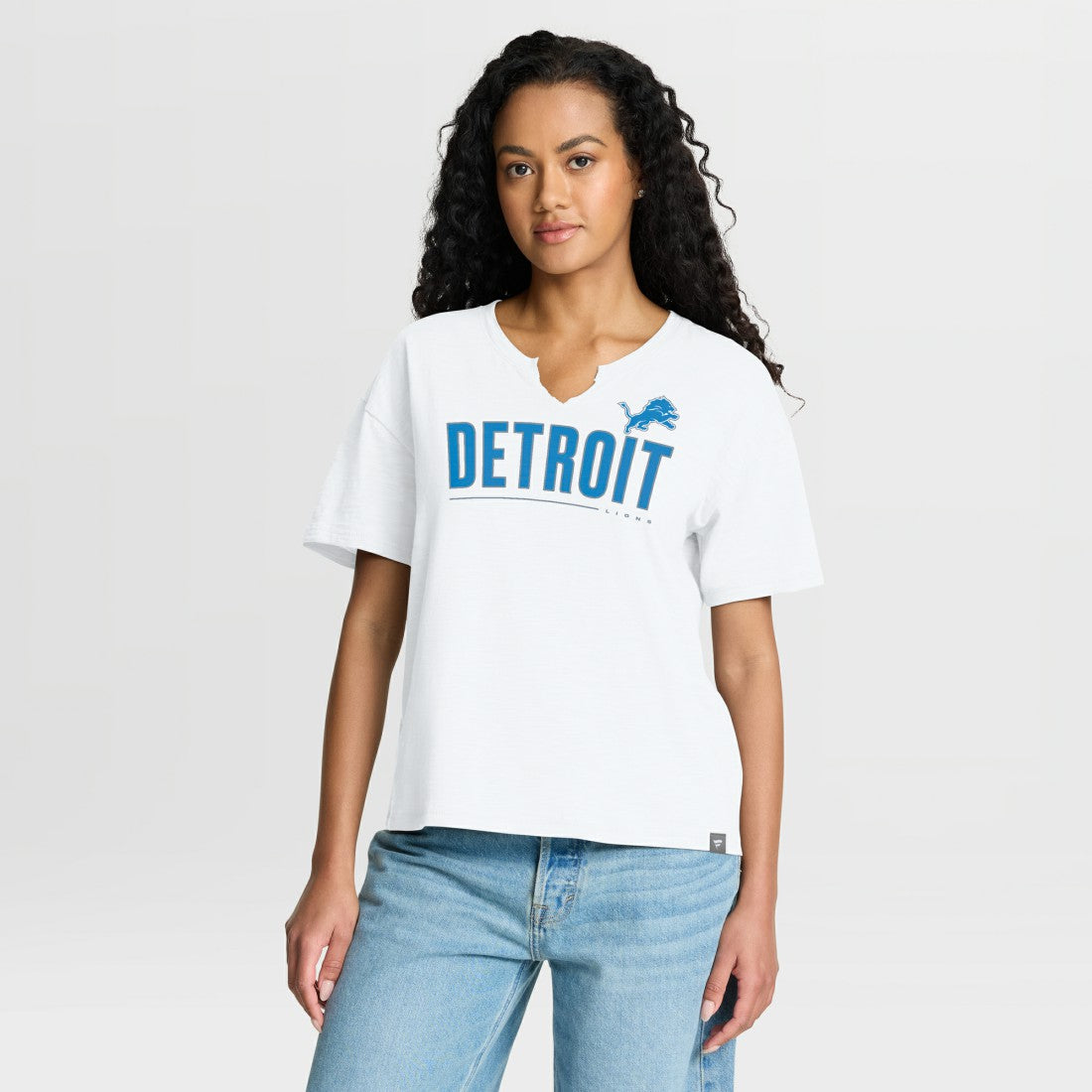 Detroit Lions Women's Redzone Slub Boxy T-Shirt White | Fanatics