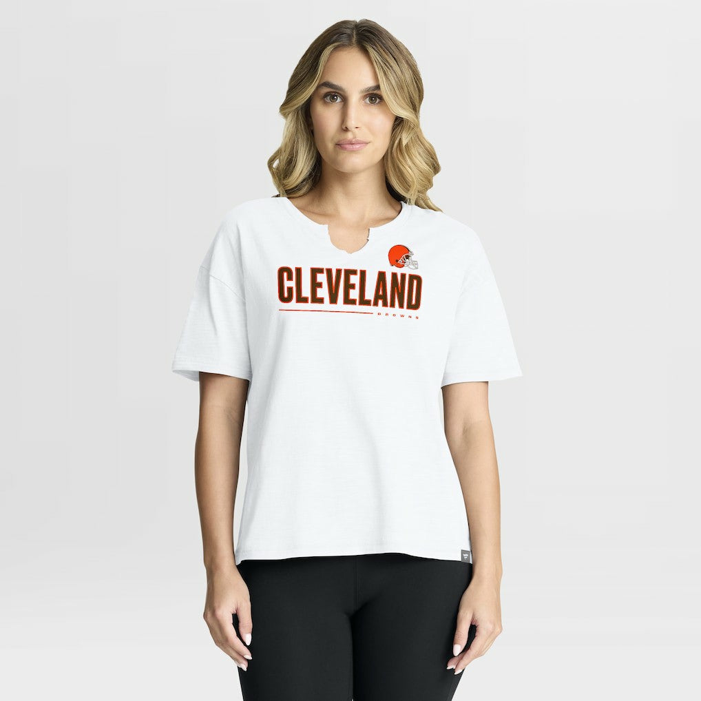 Cleveland Browns Women's Redzone Slub Boxy T-Shirt White | Fanatics