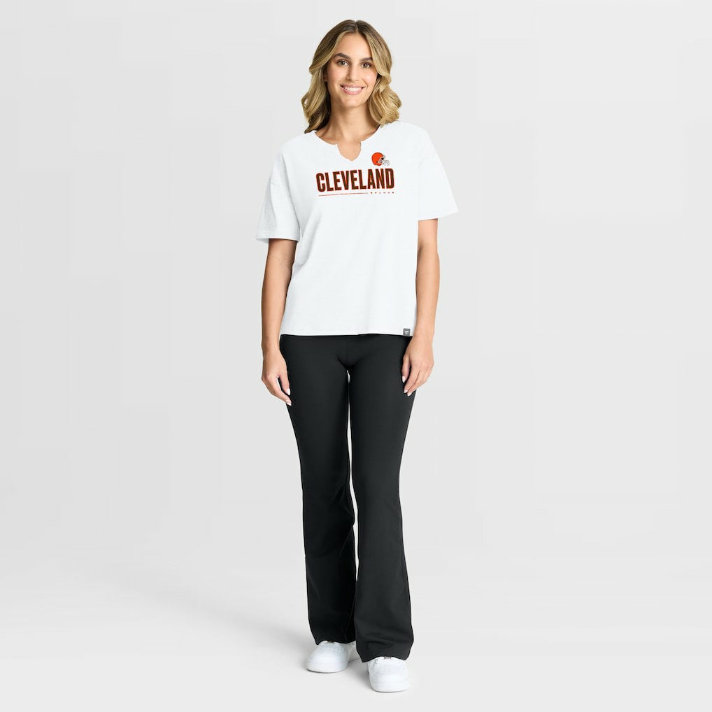 Cleveland Browns Women's Redzone Slub Boxy T-Shirt White | Fanatics