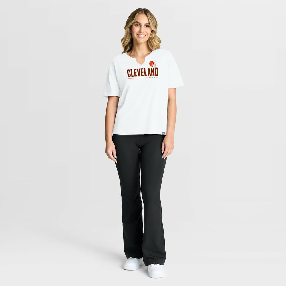 Cleveland Browns Women's Redzone Slub Boxy T-Shirt White | Fanatics