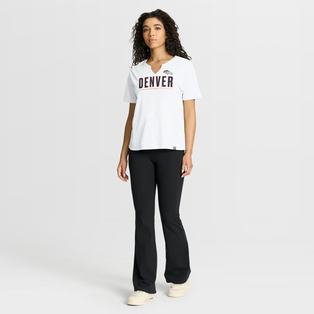 Denver Broncos Women's Redzone Slub Boxy T-Shirt White | Fanatics