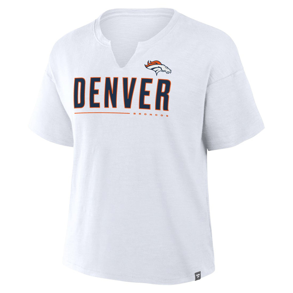 Denver Broncos Women's Redzone Slub Boxy T-Shirt White | Fanatics