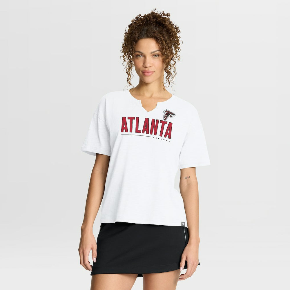 Atlanta Falcons Women's Redzone Slub Boxy T-Shirt White | Fanatics