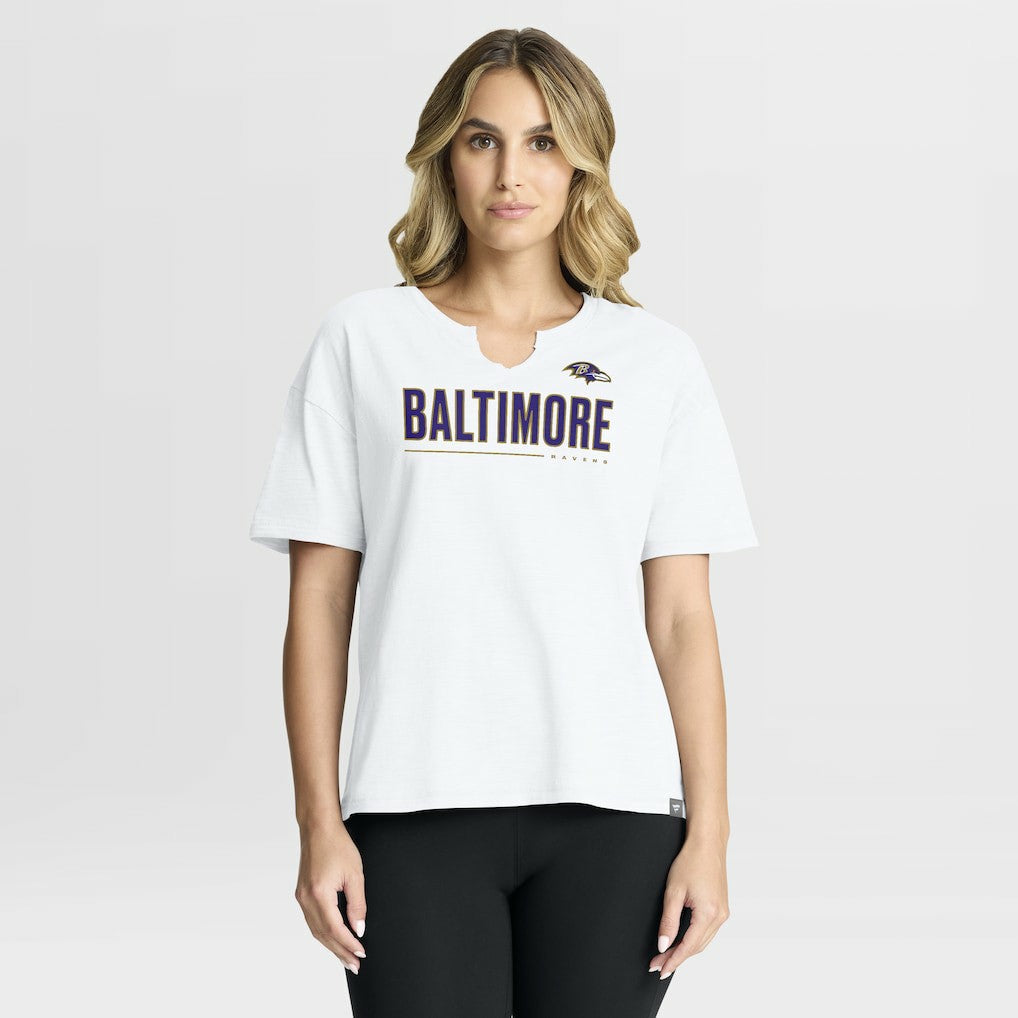 Baltimore Ravens Women's Redzone Slub Boxy T-Shirt White | Fanatics