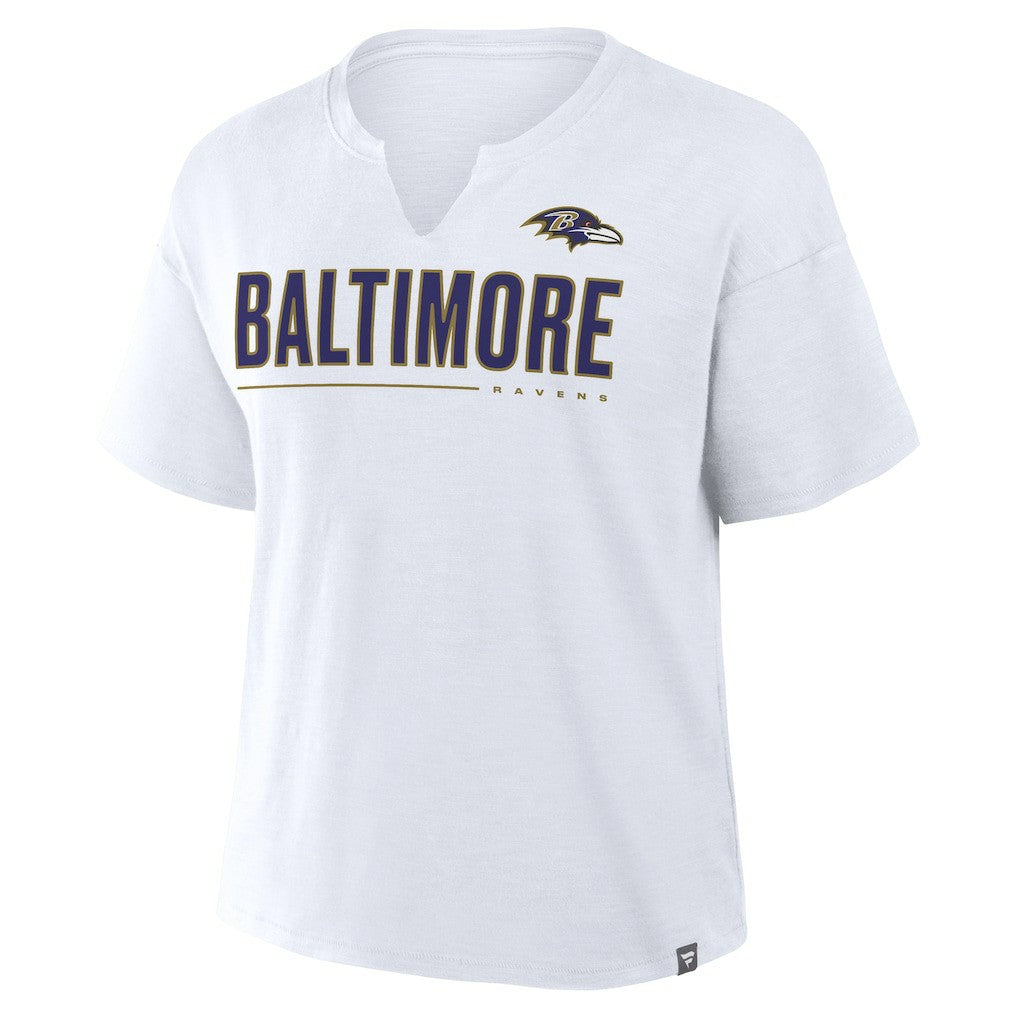 Baltimore Ravens Women's Redzone Slub Boxy T-Shirt White | Fanatics
