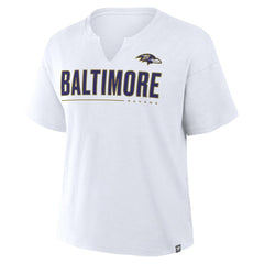 Baltimore Ravens Women's Redzone Slub Boxy T-Shirt White | Fanatics
