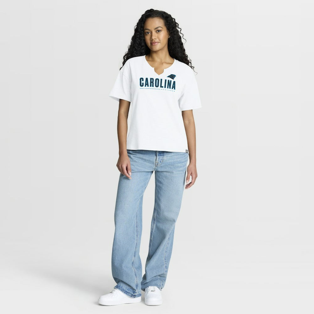 Carolina Panthers Women's Redzone Slub Boxy T-Shirt White | Fanatics