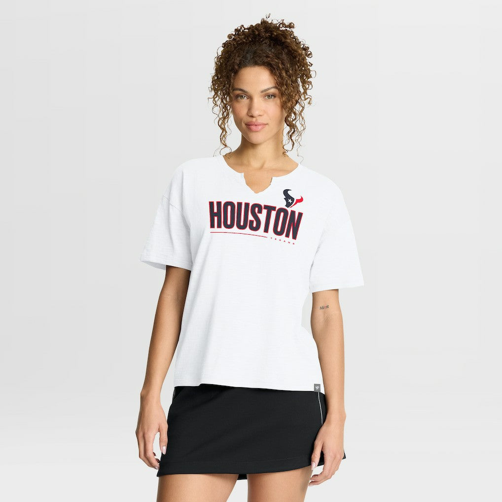 Houston Texans Women's Redzone Slub Boxy T-Shirt White | Fanatics