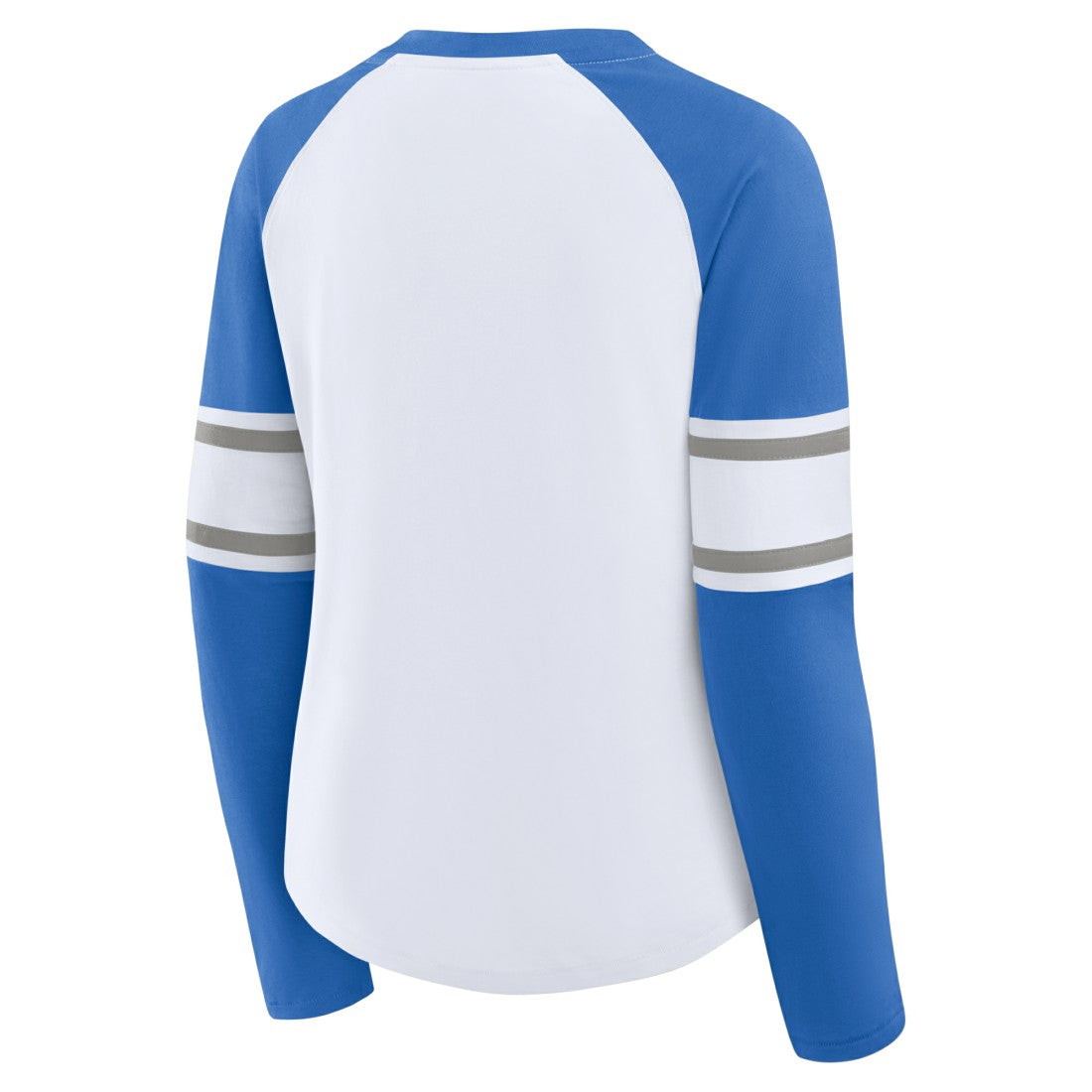 Detroit Lions Women's Redzone Blitz Package Raglan Lace-Up V-Neck Long Sleeve T-Shirt White/Blue | Fanatics