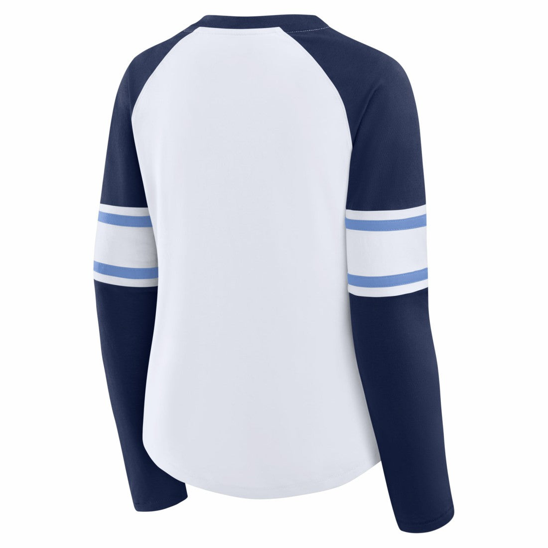 Tennessee Titans Women's Redzone Blitz Package Raglan Lace-Up V-Neck Long Sleeve T-Shirt White/Navy | Fanatics