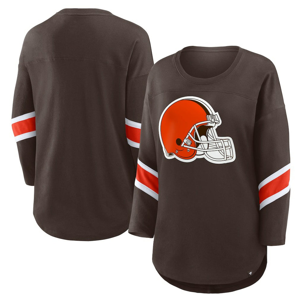 Cleveland Browns Women's Redzone 3/4-Sleeve T-Shirt Brown | Fanatics