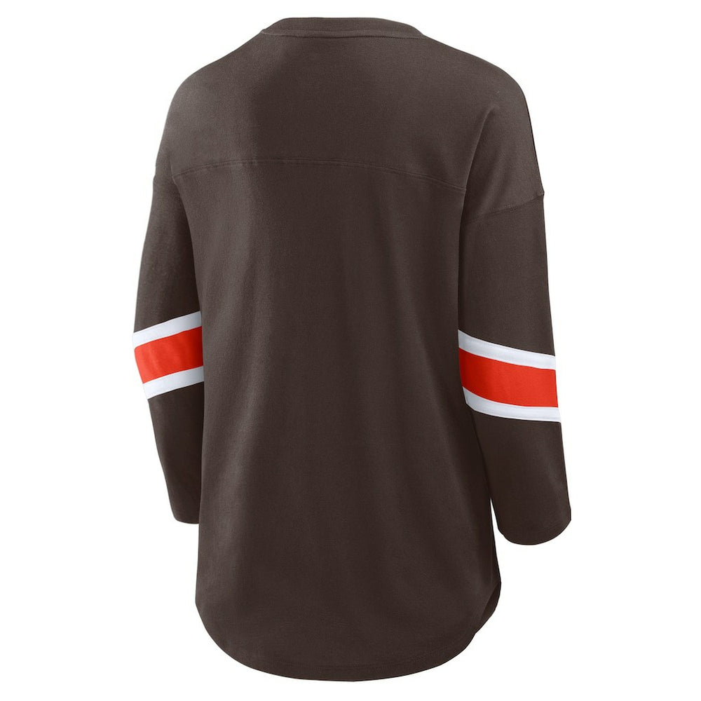 Cleveland Browns Women's Redzone 3/4-Sleeve T-Shirt Brown | Fanatics