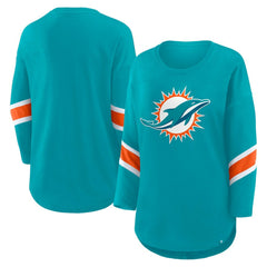 Miami Dolphins Women's Redzone 3/4-Sleeve T-Shirt Aqua | Fanatics