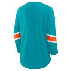 Miami Dolphins Women's Redzone 3/4-Sleeve T-Shirt Aqua | Fanatics