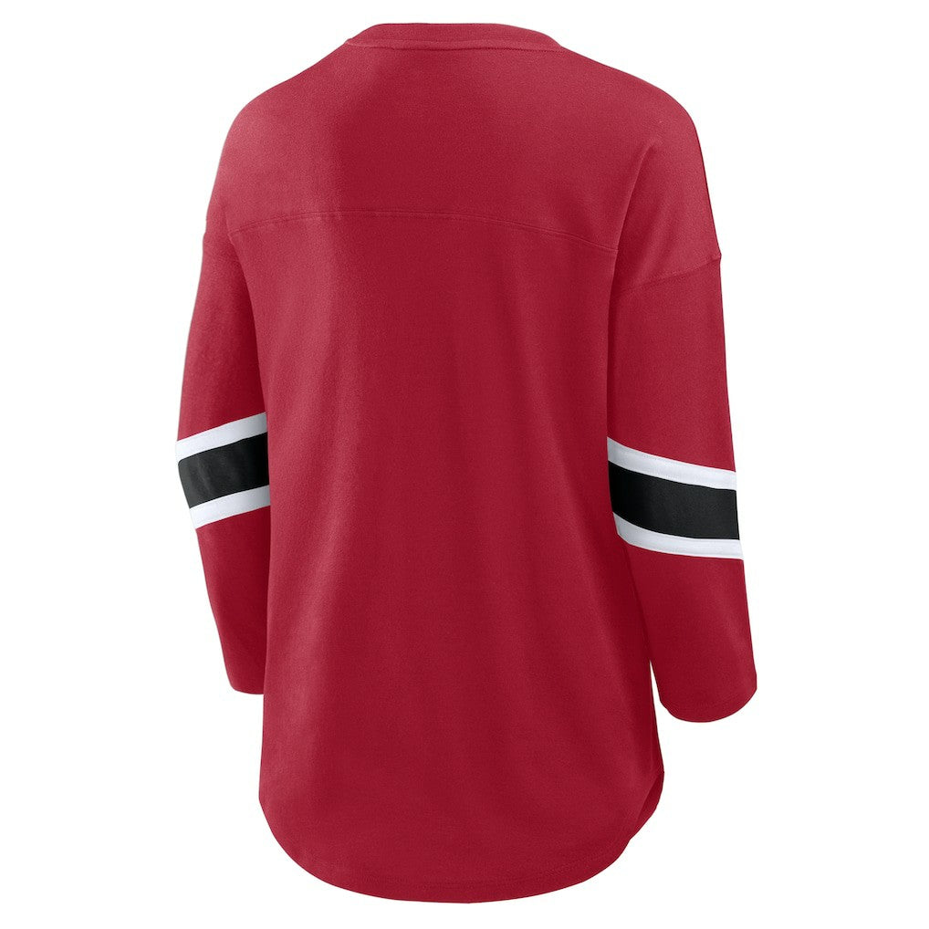 San Francisco 49ers Women's Redzone 3/4-Sleeve T-Shirt Scarlet | Fanatics
