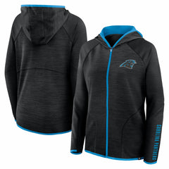 Carolina Panthers Women's Redzone End Around Pass Raglan Full-Zip Hoodie Black | Fanatics