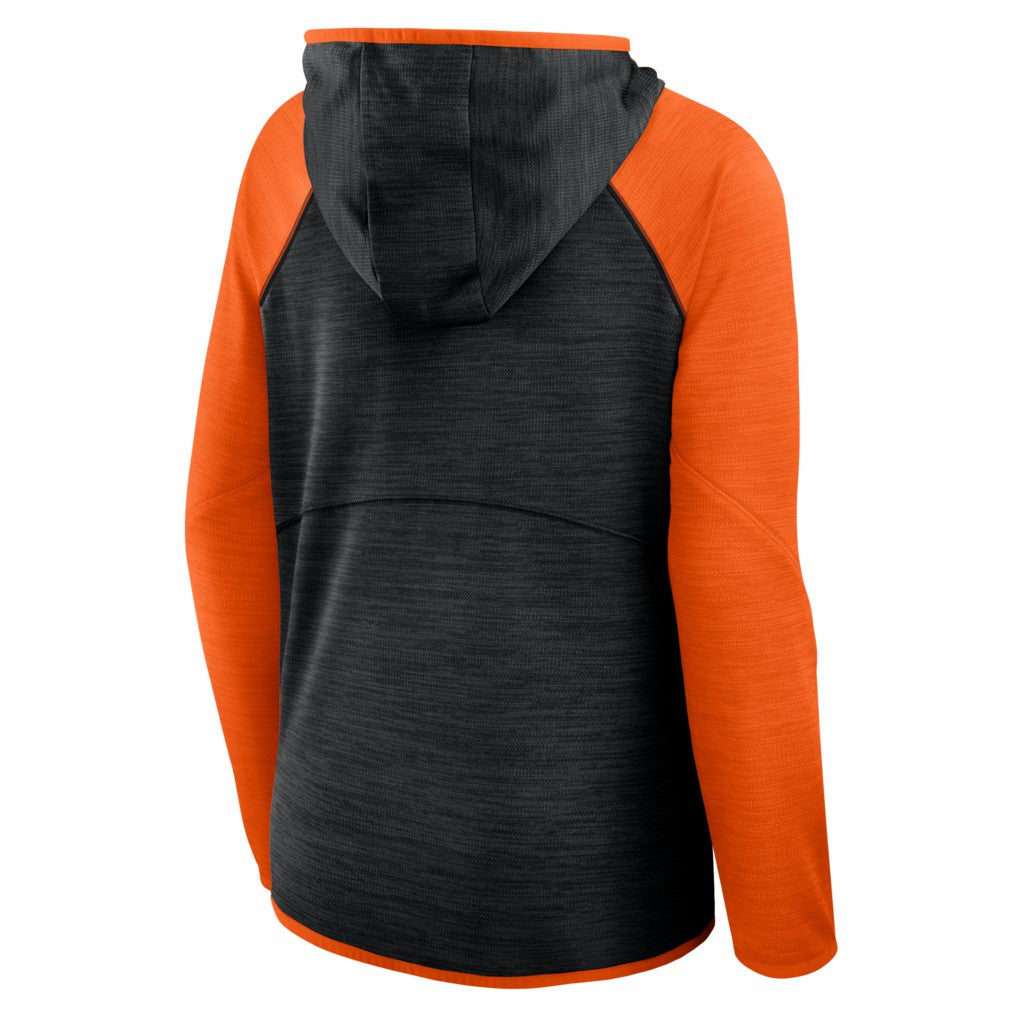 Cincinnati Bengals Women's Redzone End Around Pass Raglan Full-Zip Hoodie Black/Orange | Fanatics