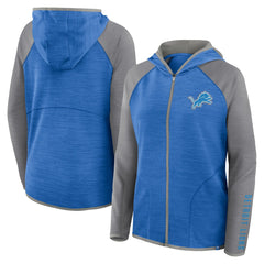 Detroit Lions Women's Redzone End Around Pass Raglan Full-Zip Hoodie Blue/Gray | Fanatics