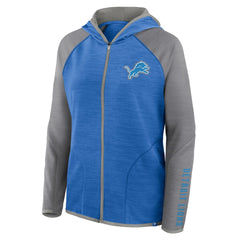 Detroit Lions Women's Redzone End Around Pass Raglan Full-Zip Hoodie Blue/Gray | Fanatics