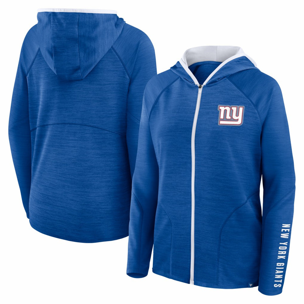 New York Giants Women's Redzone End Around Pass Raglan Full-Zip Hoodie Royal | Fanatics