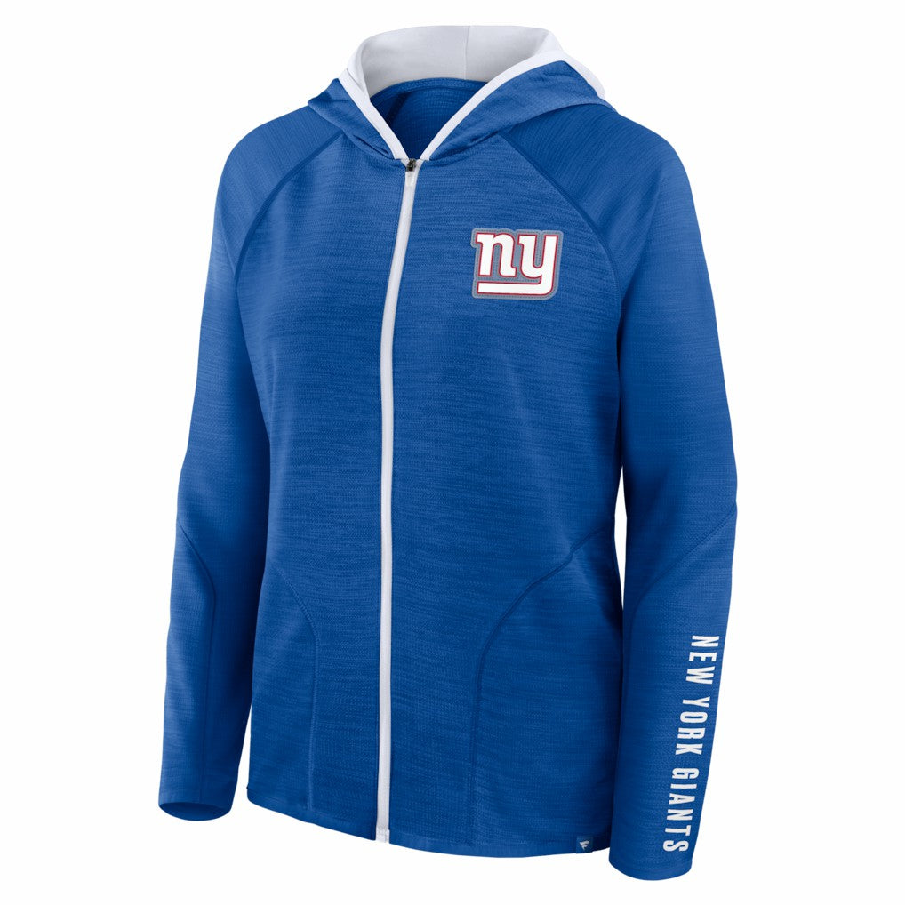 New York Giants Women's Redzone End Around Pass Raglan Full-Zip Hoodie Royal | Fanatics