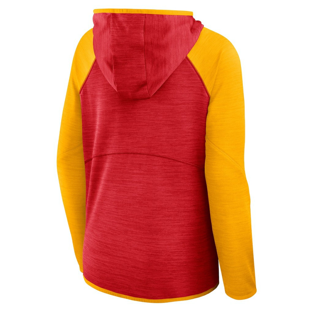 Kansas City Chiefs Women's Redzone End Around Pass Raglan Full-Zip Hoodie Red/Gold | Fanatics