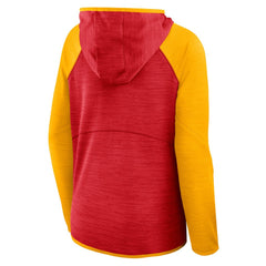 Kansas City Chiefs Women's Redzone End Around Pass Raglan Full-Zip Hoodie Red/Gold | Fanatics