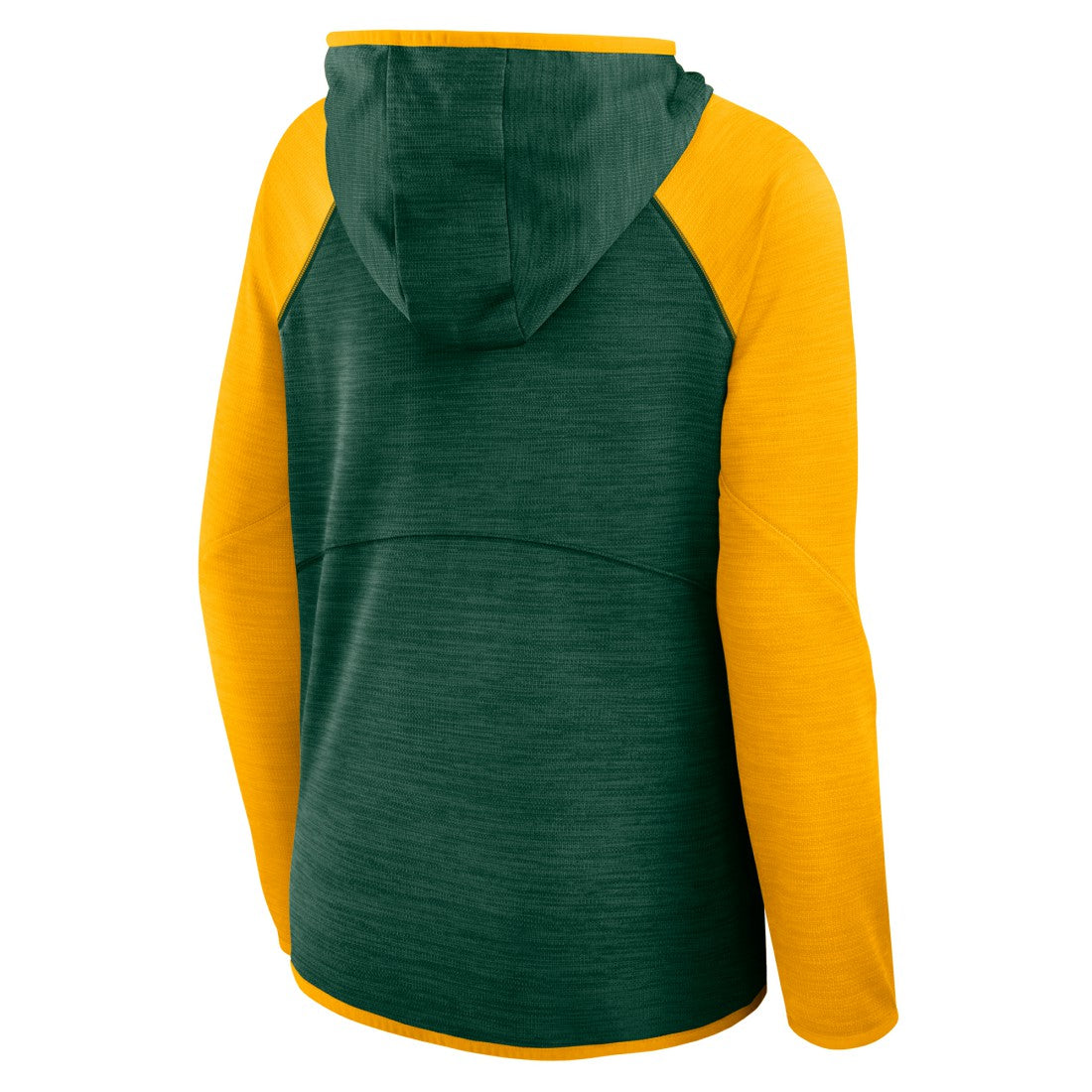 Green Bay Packers Women's Redzone End Around Pass Raglan Full-Zip Hoodie Green/Gold | Fanatics