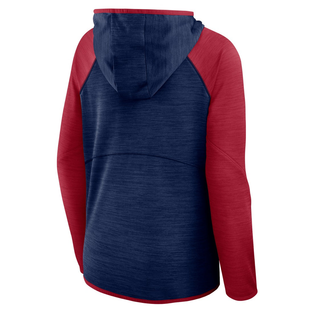 Houston Texans Women's Redzone End Around Pass Raglan Full-Zip Hoodie Navy/Red | Fanatics