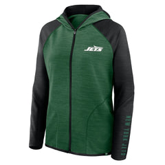 New York Jets Women's Redzone End Around Pass Raglan Full-Zip Hoodie Green/Black | Fanatics