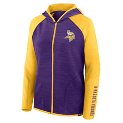 Minnesota Vikings Women's Redzone End Around Pass Raglan Full-Zip Hoodie Purple/Gold | Fanatics