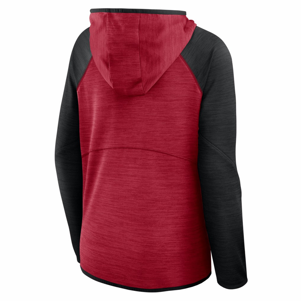San Francisco 49ers Women's Redzone End Around Pass Raglan Full-Zip Hoodie Scarlet/Black | Fanatics