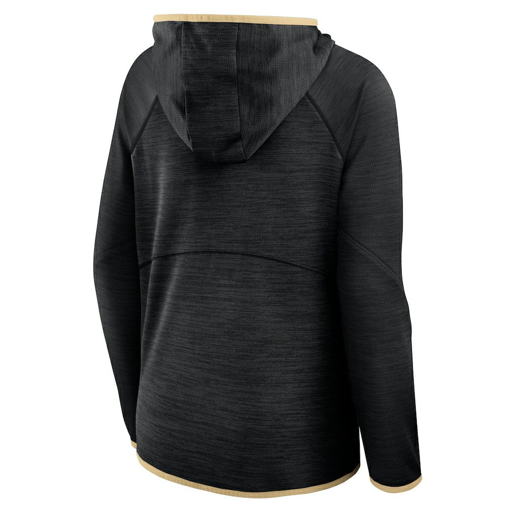 New Orleans Saints Women's Redzone End Around Pass Raglan Full-Zip Hoodie Black | Fanatics