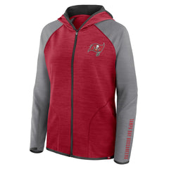 Tampa Bay Buccaneers Women's Redzone End Around Pass Raglan Full-Zip Hoodie Red/Pewter | Fanatics