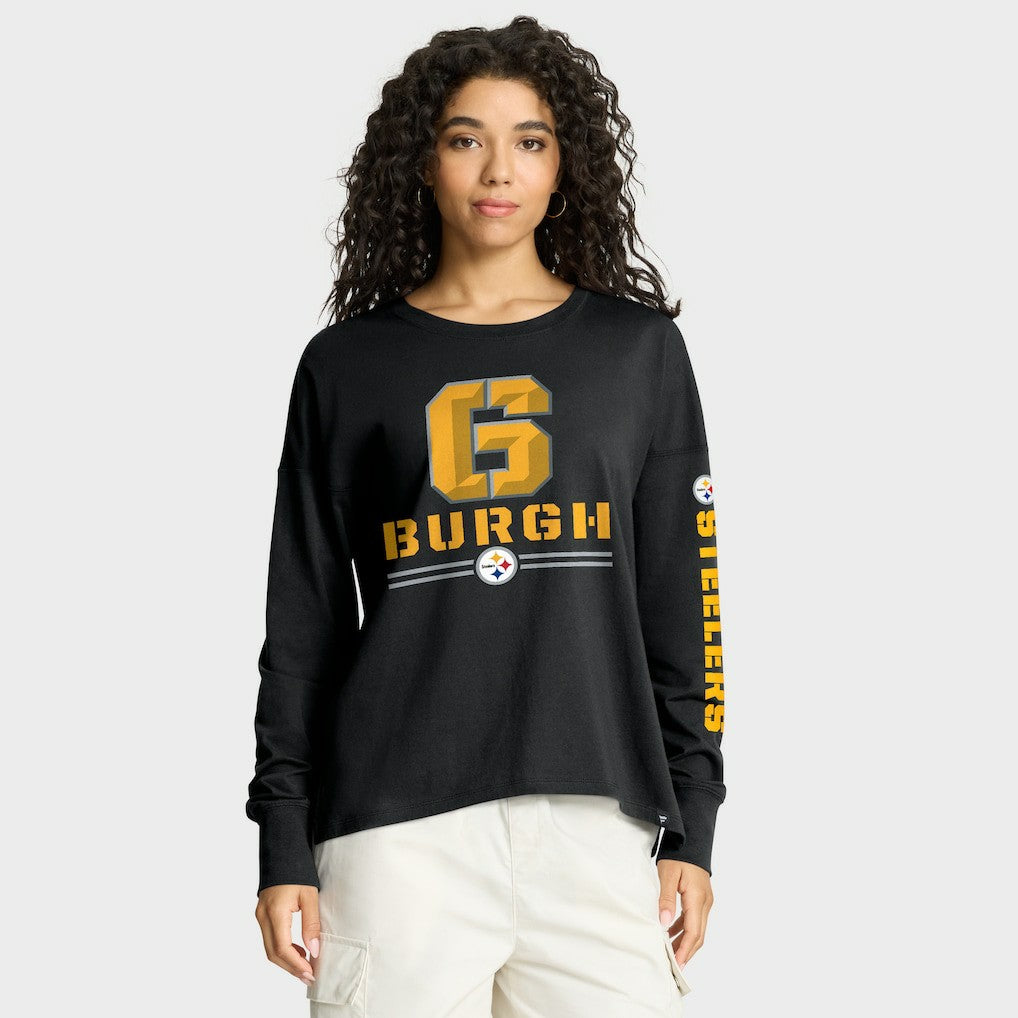 Pittsburgh Steelers Women's Hometown Legacy Long Sleeve T-Shirt Black | Fanatics