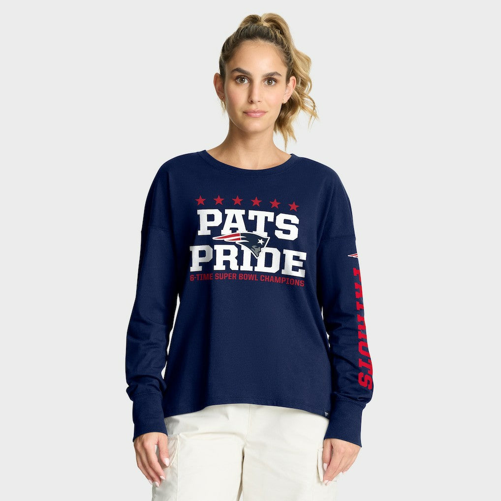 New England Patriots Women's Hometown Legacy Long Sleeve T-Shirt Navy | Fanatics