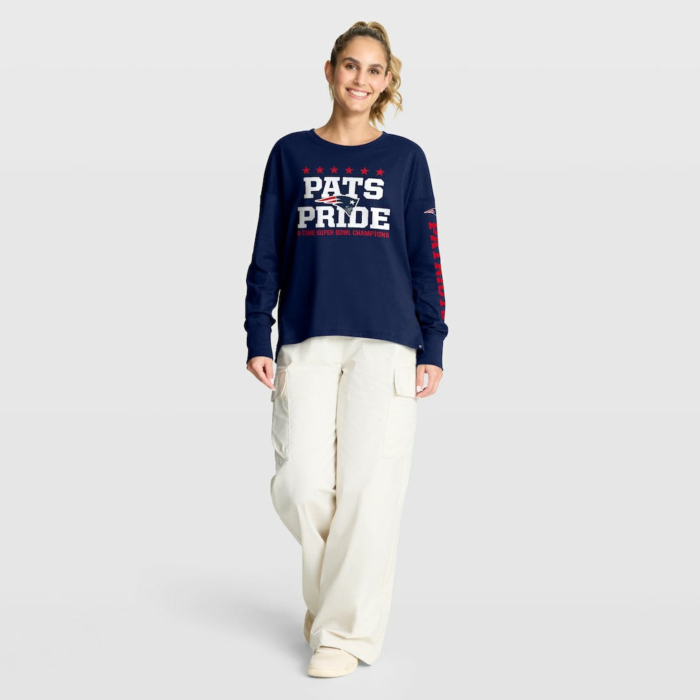 New England Patriots Women's Hometown Legacy Long Sleeve T-Shirt Navy | Fanatics