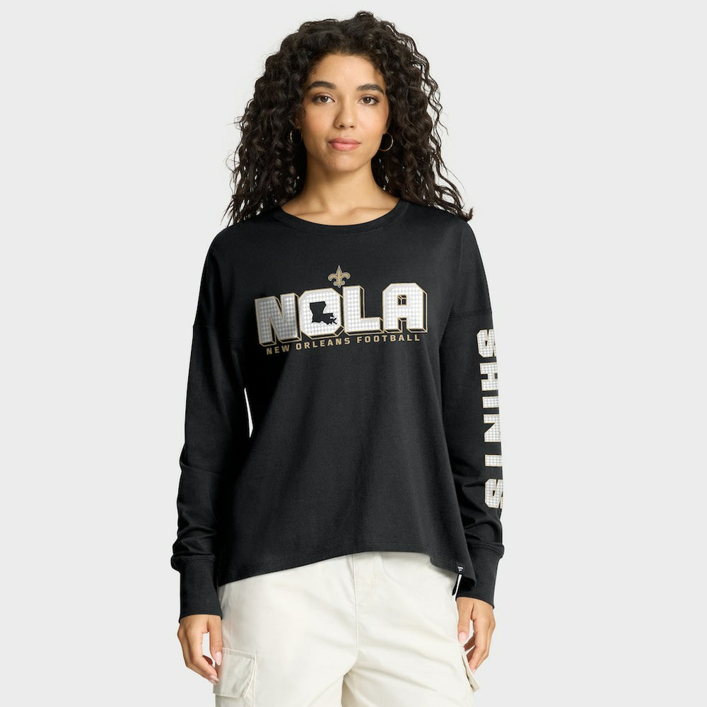 New Orleans Saints Women's Hometown Legacy Long Sleeve T-Shirt Black | Fanatics