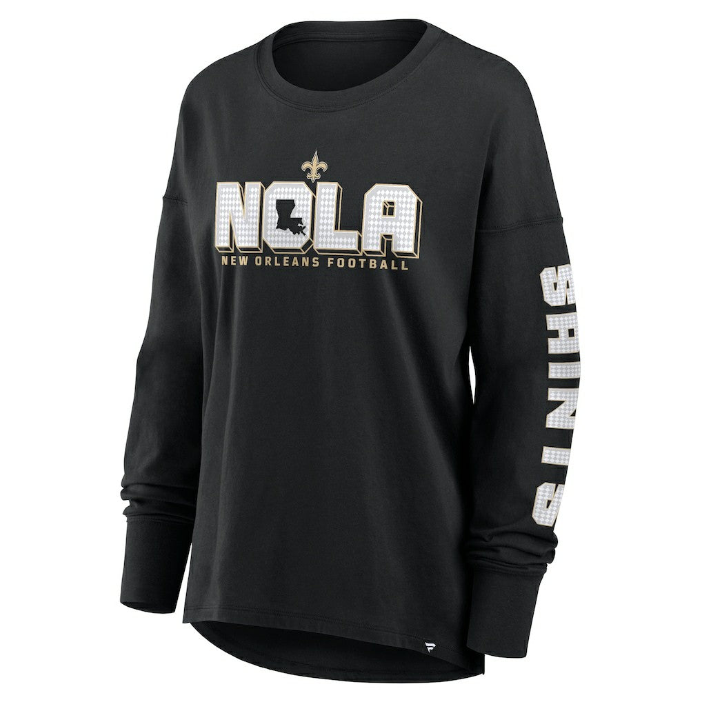 New Orleans Saints Women's Hometown Legacy Long Sleeve T-Shirt Black | Fanatics