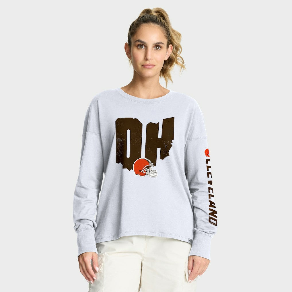 Cleveland Browns Women's Hometown Legacy Long Sleeve T-Shirt White | Fanatics