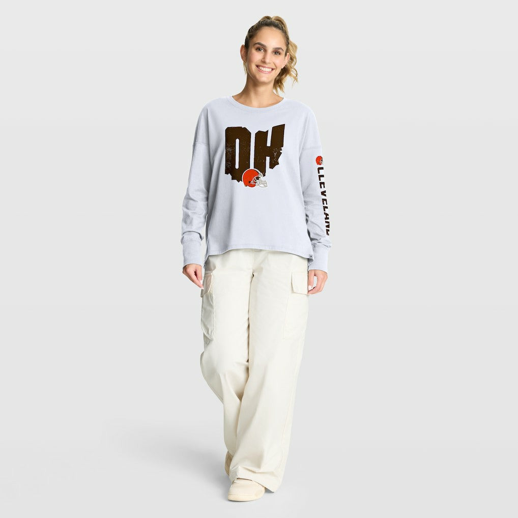 Cleveland Browns Women's Hometown Legacy Long Sleeve T-Shirt White | Fanatics