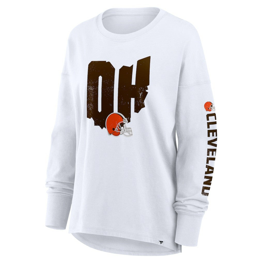 Cleveland Browns Women's Hometown Legacy Long Sleeve T-Shirt White | Fanatics
