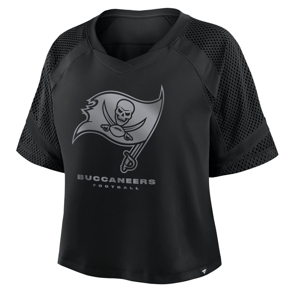 Tampa Bay Buccaneers Women's Oversized Raglan V-Neck Blackout Fashion Jersey | Fanatics