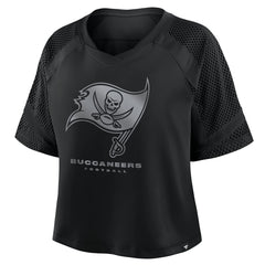 Tampa Bay Buccaneers Women's Oversized Raglan V-Neck Blackout Fashion Jersey | Fanatics