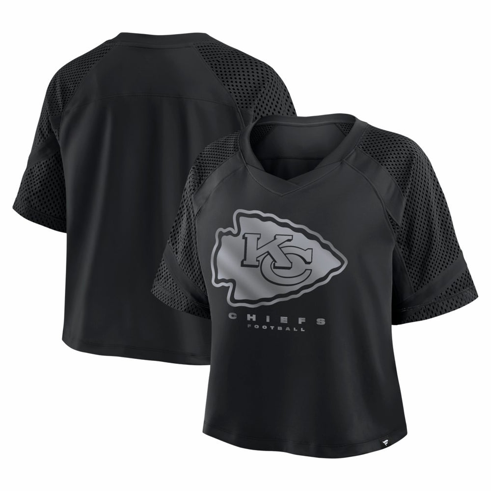 Kansas City Chiefs Women's Oversized Raglan V-Neck Blackout Fashion Jersey | Fanatics