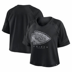 Kansas City Chiefs Women's Oversized Raglan V-Neck Blackout Fashion Jersey | Fanatics